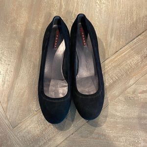 Prada Suede Kitten Heel Pumps